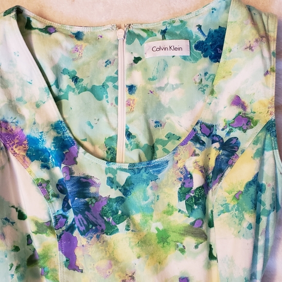 Calvin Klein size 2 pleated multi color party dress - Picture 5 of 11